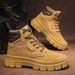 European Warm Series Men's Martin High Top 2025 New Work Genuine Leather British Style Yellow Boots Durable Trendy Shoes_vogvips.com