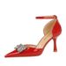 8323-K51 European And American Style Fashion Party Stiletto Hollow High Heels Shallow Mouth Pointed Toe Rhinestone Knot_vogvips.com