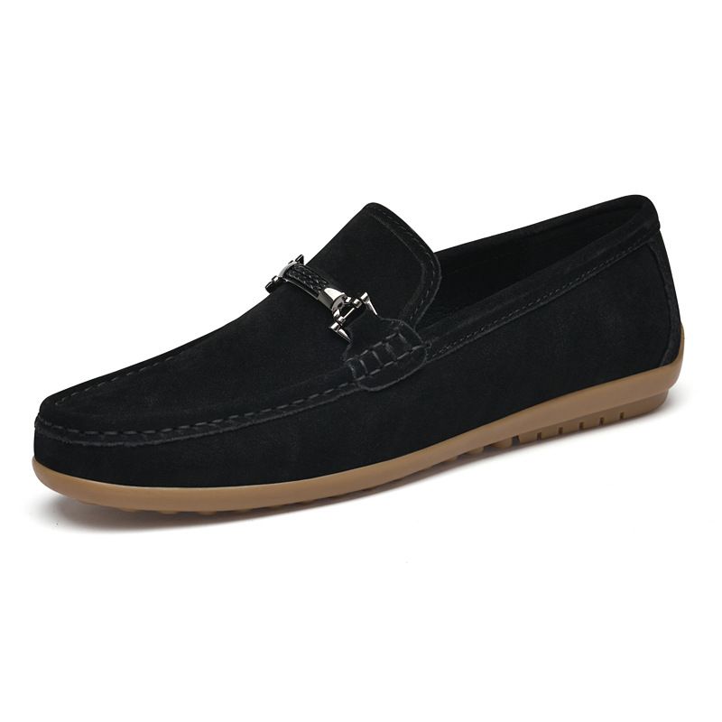 Leather Anti-velvet Leather Beanie Shoes Men's Casual Shoes Driver Shoes Large Size_vogvips.com