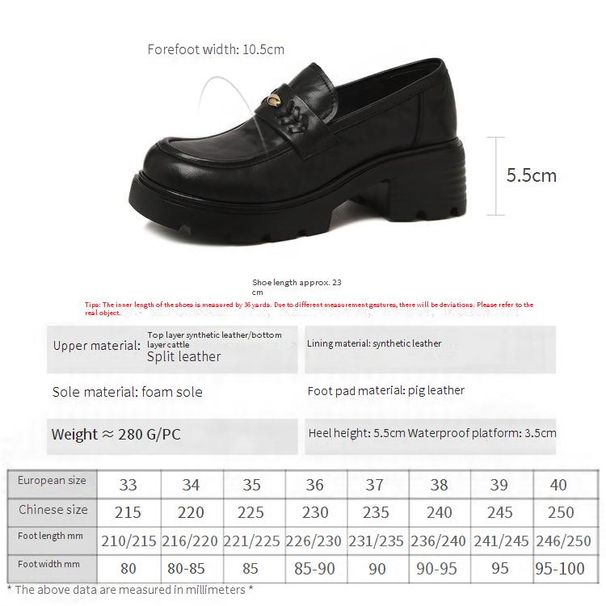 【Lightweight And Heel】Cameido Loafers For Women, Thick Sole 2025 Autumn British Style Small Leather Shoes, Deep Vamp JK Single Shoes_vogvips.com