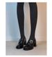 Women's Shoes New Style High Heeled Loafers, Petite Chunky Heel Single Shoes, Black, Versatile Slip On, Deep Mouth JK Leather Shoes_vogvips.com