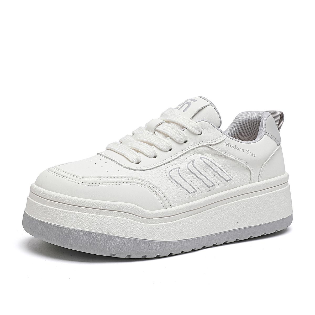 Platform Small White Shoes Women's 2026 Spring New Korean Version Of All Match Small Height Sports Casual Shoes Women's Plate Shoes_vogvips.com