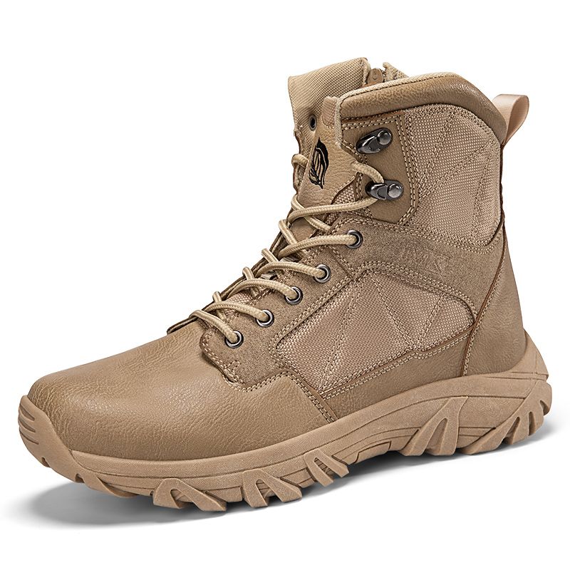 High-top Boots Men Breathable Anti-slip Shock-absorbing Breathable Combat Boots Men Outdoor Comfortable Casual Ankle Boots Men_vogvips.com