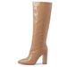 Pointed Toe Chunky Heeled Over The Knee Boots Fashion Knee-High Boots With Pointed Toe And Chunky Heel - Elegant PU Leather Riding Boots For Winter_vogvips.com