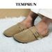 Women's Casual Closed Toe Flip-flops Summer Outdoor Slippers Couple's Flannel Sandals Comfortable Non-slip Wear-resistant Slides_vogvips.com