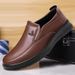 Mn's Slip-On Lathr Shos Soft Bottom Brathabl Lightwight Comfortabl Businss Casual Footwar Round To PVC_vogvips.com