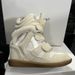 Women's Round Toe Short Boots 7cm Height Increase Genuine Leather High Top Shoes Breathable Mesh Inner Brown Apricot White Casual_vogvips.com