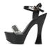 European American Nightclub Ultra-high Heel Sandals With Chunky Heels, Waterproof Platform, Thick Sole, Rhinestone_vogvips.com