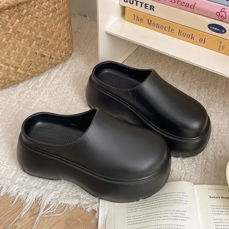 Women's Stylish Closed Toe Sandals Summer Wear Cute Star Pattern Thick Sole Non Slip Height Increasing Popular Sandals_vogvips.com