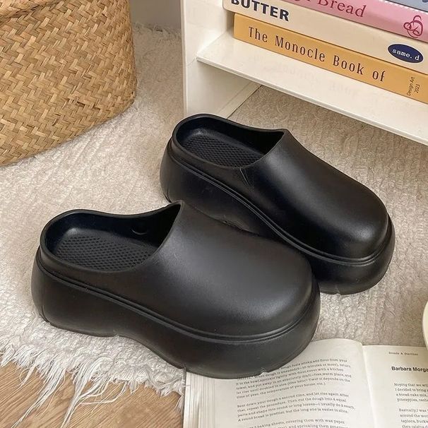Women's Stylish Closed Toe Sandals Summer Wear Cute Star Pattern Thick Sole Non Slip Height Increasing Popular Sandals_vogvips.com