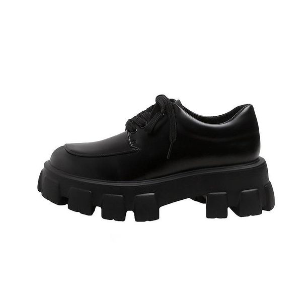 Women's Shoes Genuine Leather Loafers With Lace-Up Design, Platform Sole For Height Boost, Stylish And Versatile For All Seasons, Sizes 33-40_vogvips.com