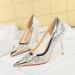 Women's Shoes Sexy Pointed Toe Low Cut High Heels With Sequins, Mesh, Metal Toe, And Stiletto Heels For Women._vogvips.com