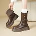Melard Brown Black Britih Style Martin For Women 2025 New Autumn Winter Two-Way Thick Sole Height-Increaing Short_vogvips.com