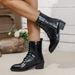 Mid Heel Slim Boots For Women Chunky Heel Winter Side Zipper Plus Size Riding Boots_vogvips.com