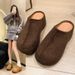 Women's Chunky Platform Closed-Toe Slippers - Boho-Inspired House Shoes With Arch Support & Non-Slip Sole (Brown/Tan/Leopard, EU 35-40)_vogvips.com