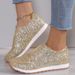 2024 Autumn New Fashion Slip-on Low-heeled Women's Sneakers Gold Silver Trend Sport Ladies Outdoor Casual Walking Shoes_vogvips.com