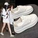White Sneaker Women 2026 Spring New Style Thick-soled Women's Shoes, Versatile Platform Shoes_vogvips.com