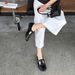 Cameido Mary Jane Shoes Vintage Round Toe Flat Leather Shoes Soft Sole And Upper For Spring_vogvips.com