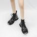 Women's Retro Sweet And Cool Lace-Up Motorcycle Boots Niche Design Metal Decorative Spring Martin Thick Soled Genuine Leather Short Boots_vogvips.com