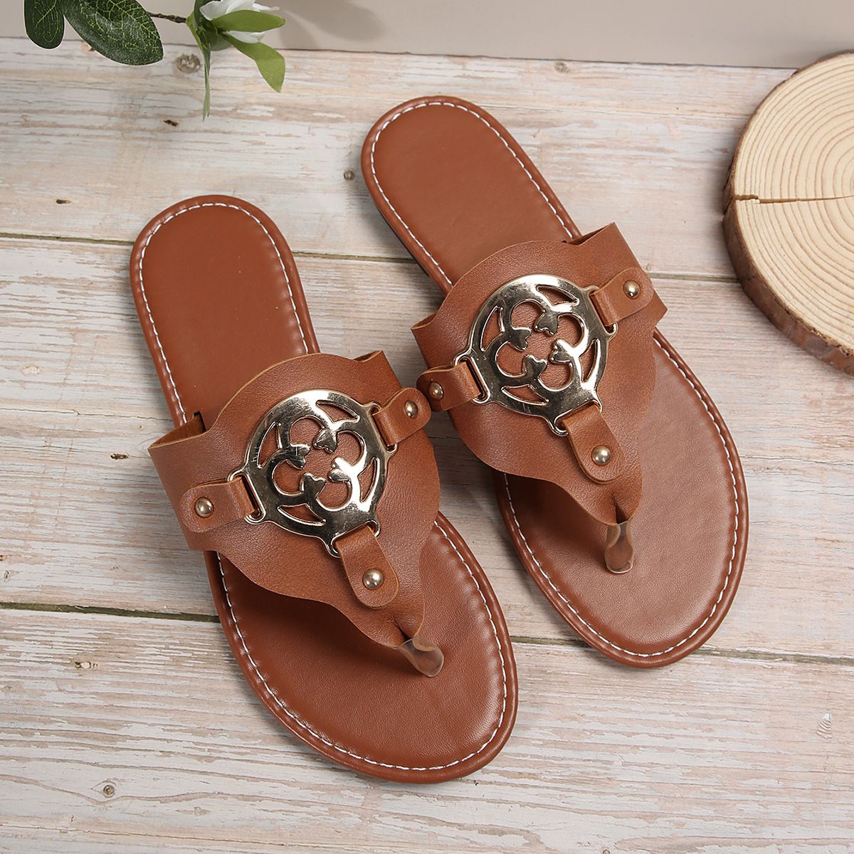 plus Size Women's Flip Flops Flat Versatile Indoor Outdoor Slip-On Lightweight Shoes_vogvips.com