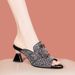Rhinetone For Women 2024 Summer New Style Medium Thick Elegant High Heel Slipper Women' Shoe Outdoor Peep Toe_vogvips.com
