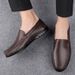 Euro Step Top Layer Cowhide New Loafers Genuine Men's Slip-On Casual Dad Soft Leather Shoes_vogvips.com