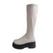 Black Knee-High With Skirt Thick Sole For Women 2024 New Autumn Slimming Short Boots_vogvips.com