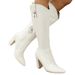 666-67 Women's Long Boots Pointed Toes, Thick High Heels, With A Comfortable, Warm, And Elegant Zipper At The Back_vogvips.com