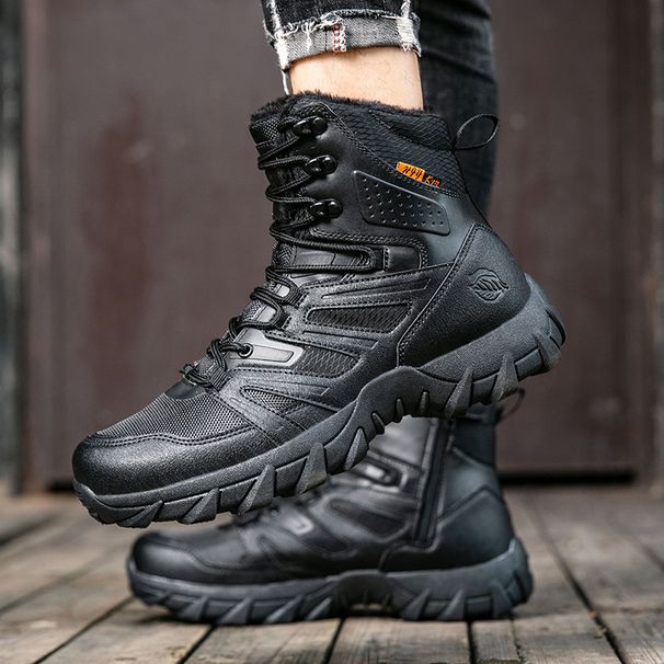Men's Winter Plush Field Training Tactical Boots Fighting Boots Outdoor Climbing Boots Desert Boots_vogvips.com