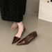 Elegant Pointed-Toe Kitten Heel Pumps For Women - Classic Red & Black Flats With Slim Heel For Office & Daily Wear_vogvips.com