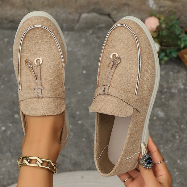 plus Size Women's Slip-On Loafers European American Style Low Heeled Shoes_vogvips.com