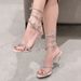 Summer Bowknot Rhinestone Strap Snake Wrap High Heels Fashion Sexy Temperament Versatile Stiletto Sandals_vogvips.com