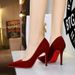 8355 French Retro Style Stiletto Low-cut Women's Shoes, Elegant And Simple, Suede Pointed Toe Slip-on Party High Heels_vogvips.com