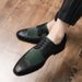 New Black And White Color-block Carved Brick Men's Shoes For Men's Business Leather British Derby Shoes Pointed Toe Banquet Wedding Leather Shoes_vogvips.com
