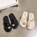 Hot-Selling Bowknot Toe-Slip Wo, Summer Retro Flip-Flops, Fashionable And Versatile Outdoor One-Strap Slippers For_vogvips.com
