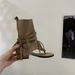 First Encounter The Ji-Meilaad Style: Chunky Heel Tassel Toe-Clamp Sandals For Women, 2026 Summer New Vacation Style_vogvips.com