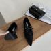 Spring And Autumn Season New Bow Pointed Head Shallow Mouth One Step Riveted Silk Surface Elegant Flat Small_vogvips.com