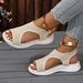 2024 Summer New Style Independent Brand Plus Size European And American Shoes Flyknit Round Open Toe Women's Thick Sole_vogvips.com