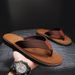 New Trendy Men's Flip Flops With Rubber Soles For Summer Beach Slippers, Oversized Sandals_vogvips.com