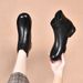 2024 New Chunky Heel Short Versatile Spring Single Boots Soft Sole Brown British Round Toe Autumn Winter Fleece-Lined_vogvips.com