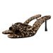 Shoes Leopard Print Women's Stiletto Sandals Open Toe Round Heel Bow Embellished Spring Summer For Formal & Casual For Women_vogvips.com