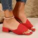 Cross-border Cross-strap Mid-heel For Women, Large Size, 2025 Summer New Style, Fly-knit Foreign Trade Fashion Slip-on_vogvips.com