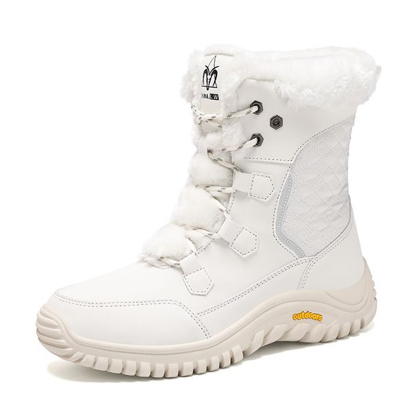 Snow Boots For Women In Winter With Plush Insulation, Thick Soled High Top Boots For Outdoor Women, Fashionable And Non Slip Casual Shoes_vogvips.com