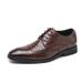 Men's Fashion Brown Brock Carved Men's Shoes Braided Blue Business Derby Shoes Lace-up Genuine Leather British Banquet Dress Wedding Leather_vogvips.com