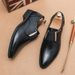 New Fashion Men's Brown Business Casual Loafer Shoes Daily Office Black Buckle Monk Men's Shoes One Foot Cover Banquet Dress Wedding Leather Shoes_vogvips.com