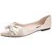 Flat For Women, Summer Fairy, Gentle Bow Silk With Skirt, Pointed Soft Sole Bridesmaid Wedding, Light Mouth Single_vogvips.com