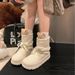 Genuine Leather Thick-Soled Lace-Up Warm Snow Boots For Women 2025 Autumn Winter Fashion Non-Slip Thickened Cotton Shoes_vogvips.com