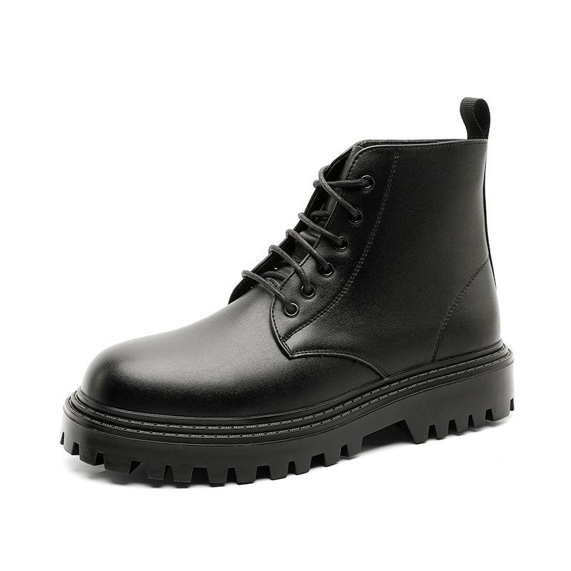 Retro Martin Boots Thick-soled Heightening Outdoor Hiking Tooling Boots High-top Lace-up Round-head Locomotive Boots_vogvips.com