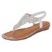 Yasirun Large Size Hollow Cross-border Flat Rhinestone Sandals Bohemian Style Comfortable Women's Shoes Summer 3016 -1A_vogvips.com
