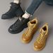 European Warm Series 2025 Autumn Winter Martin Boots Men Thick Sole Mid-top Trendy Work Outdoor Climbing Wear-resistant Leather Shoes_vogvips.com